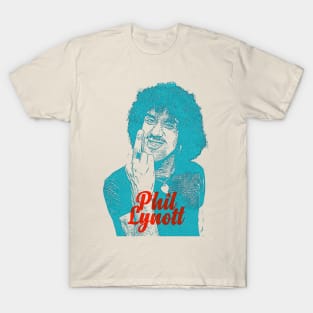 Retro Phil Lynott Middle Finger Overprint T-Shirt